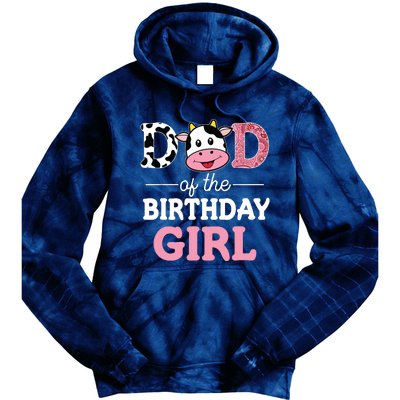 Dad Of The Birthday Farm Cow 1st Tie Dye Hoodie