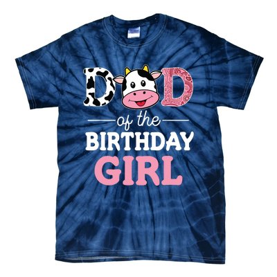 Dad Of The Birthday Farm Cow 1st Tie-Dye T-Shirt