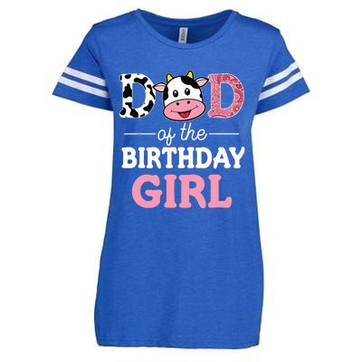 Dad Of The Birthday Farm Cow 1st Enza Ladies Jersey Football T-Shirt