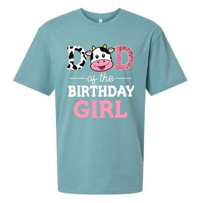 Dad Of The Birthday Farm Cow 1st Sueded Cloud Jersey T-Shirt