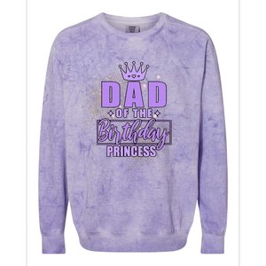 Dad Of The Birthday Princess Colorblast Crewneck Sweatshirt