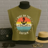 Dibs On The Captain Garment-Dyed Women's Muscle Tee