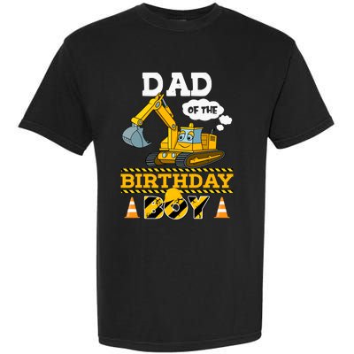 Dad Of The Birthday Boy Construction 1st Birthday Party Garment-Dyed Heavyweight T-Shirt