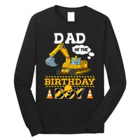 Dad Of The Birthday Boy Construction 1st Birthday Party Long Sleeve Shirt