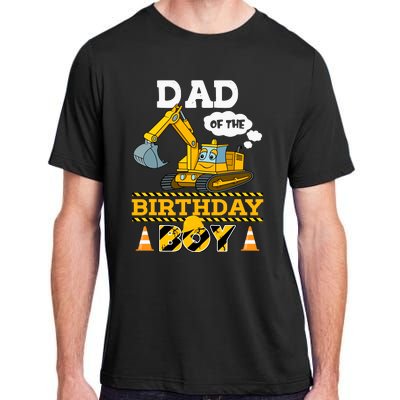 Dad Of The Birthday Boy Construction 1st Birthday Party Adult ChromaSoft Performance T-Shirt