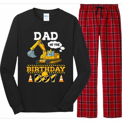 Dad Of The Birthday Boy Construction 1st Birthday Party Long Sleeve Pajama Set