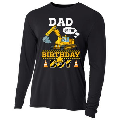 Dad Of The Birthday Boy Construction 1st Birthday Party Cooling Performance Long Sleeve Crew