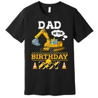 Dad Of The Birthday Boy Construction 1st Birthday Party Premium T-Shirt