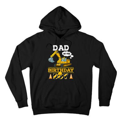 Dad Of The Birthday Boy Construction 1st Birthday Party Tall Hoodie