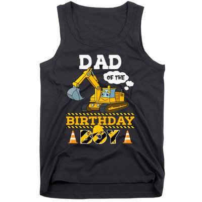 Dad Of The Birthday Boy Construction 1st Birthday Party Tank Top