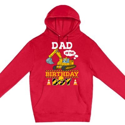 Dad Of The Birthday Boy Construction 1st Birthday Party Premium Pullover Hoodie