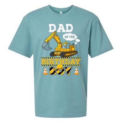 Dad Of The Birthday Boy Construction 1st Birthday Party Sueded Cloud Jersey T-Shirt