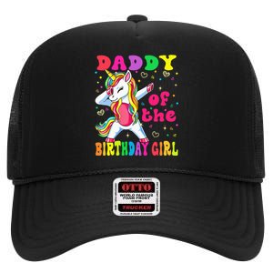 Daddy of the Birthday Princess Dabbing Unicorn High Crown Mesh Back Trucker Hat