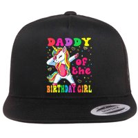 Daddy of the Birthday Princess Dabbing Unicorn Flat Bill Trucker Hat