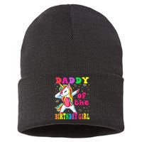 Daddy of the Birthday Princess Dabbing Unicorn Sustainable Knit Beanie