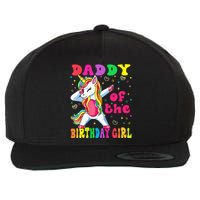 Daddy of the Birthday Princess Dabbing Unicorn Wool Snapback Cap