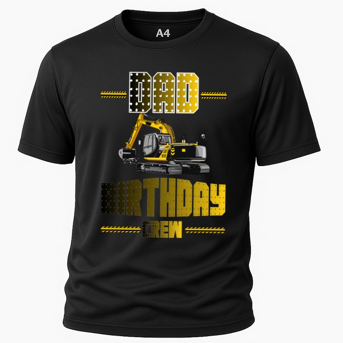 Dad Of The Birthday Crew Party Excavator Cooling Performance Crew T-Shirt