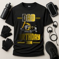 Dad Of The Birthday Crew Party Excavator Cooling Performance Crew T-Shirt