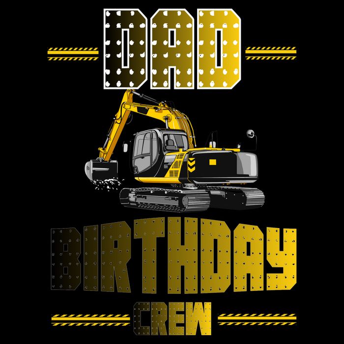 Dad Of The Birthday Crew Party Excavator Cooling Performance Crew T-Shirt