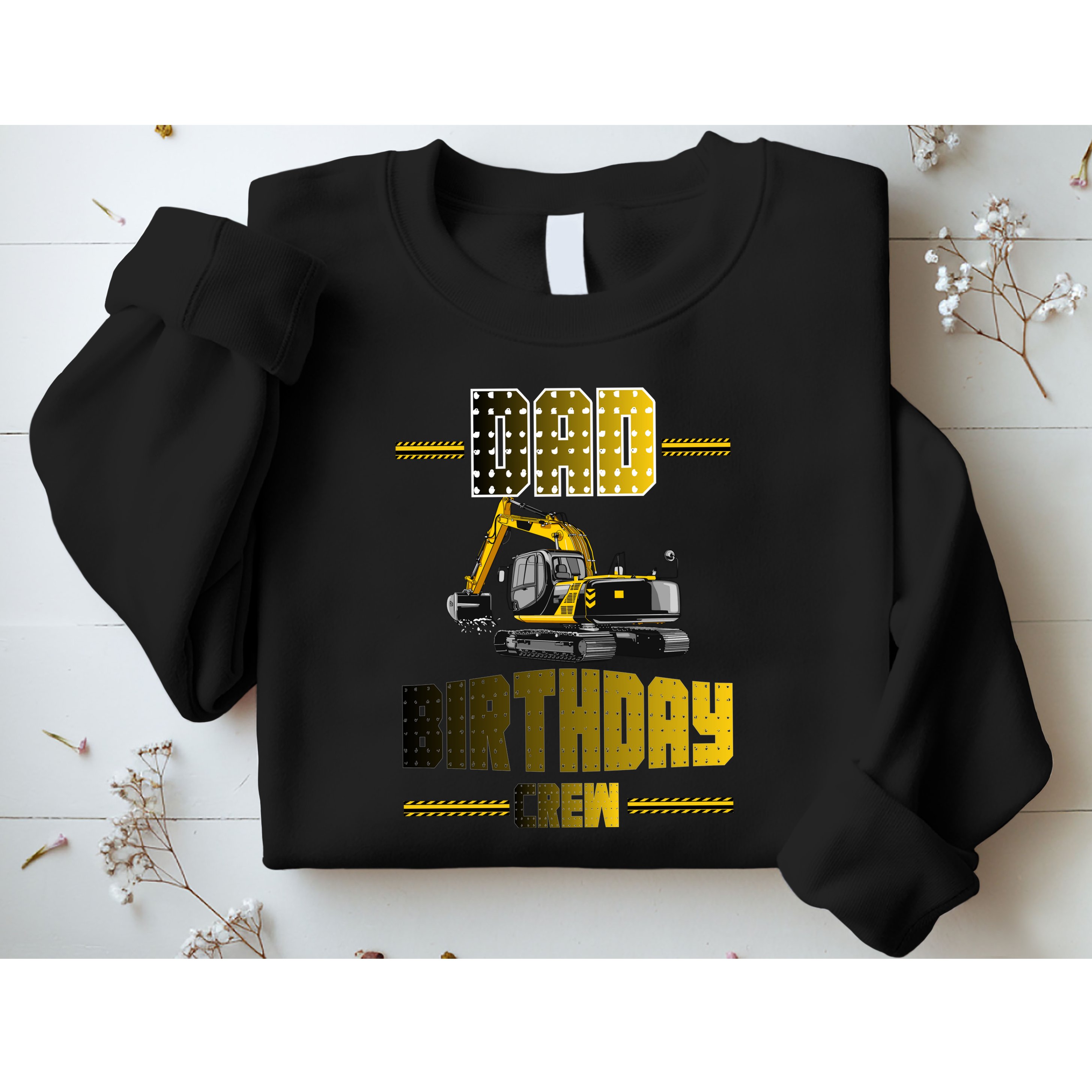 Dad Of The Birthday Crew Party Excavator Sweatshirt