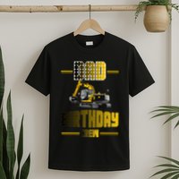 Dad Of The Birthday Crew Party Excavator T-Shirt