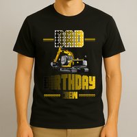 Dad Of The Birthday Crew Party Excavator T-Shirt