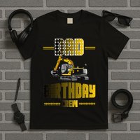 Dad Of The Birthday Crew Party Excavator T-Shirt