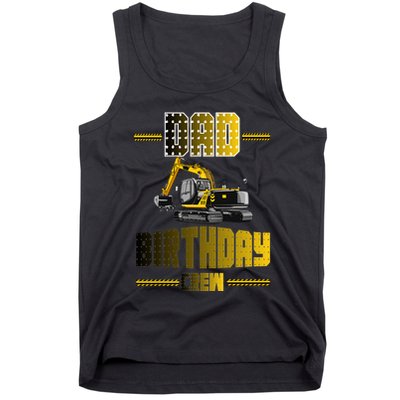 Dad Of The Birthday Crew Party Excavator Tank Top
