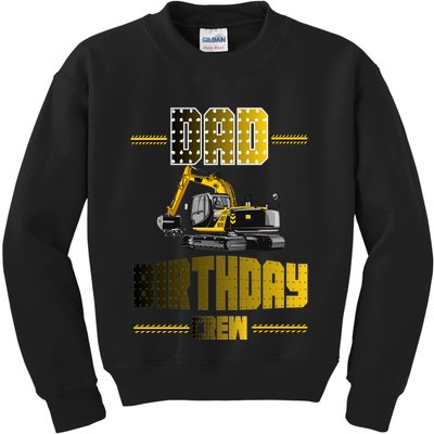 Dad Of The Birthday Crew Party Excavator Kids Sweatshirt