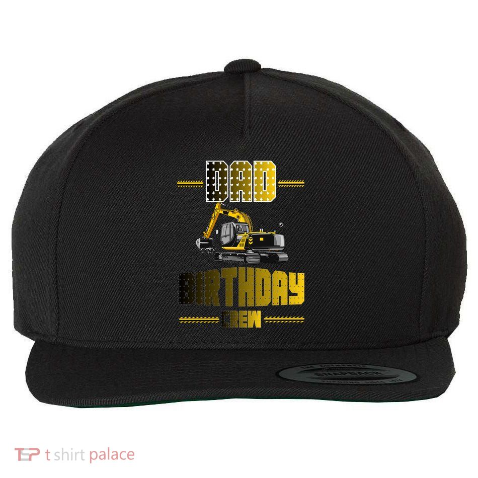 Dad Of The Birthday Crew Party Excavator Wool Snapback Cap