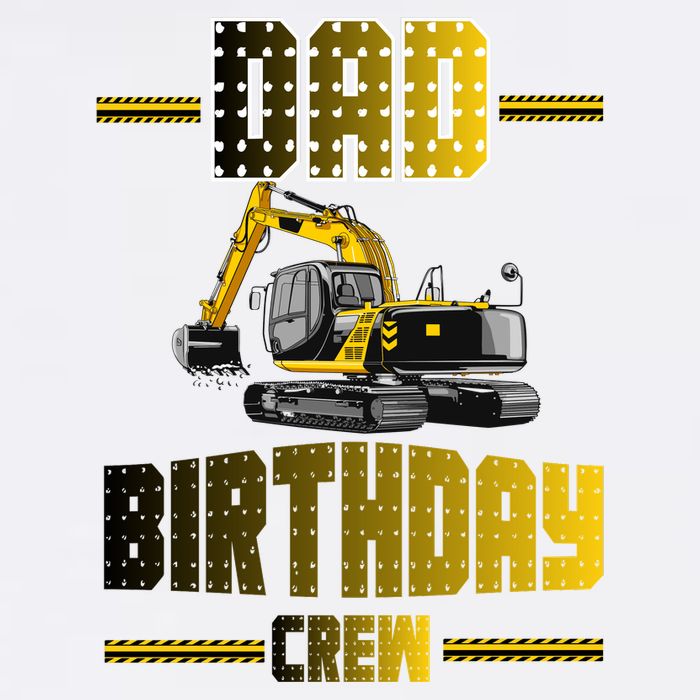 Dad Of The Birthday Crew Party Excavator Garment-Dyed Sweatshirt
