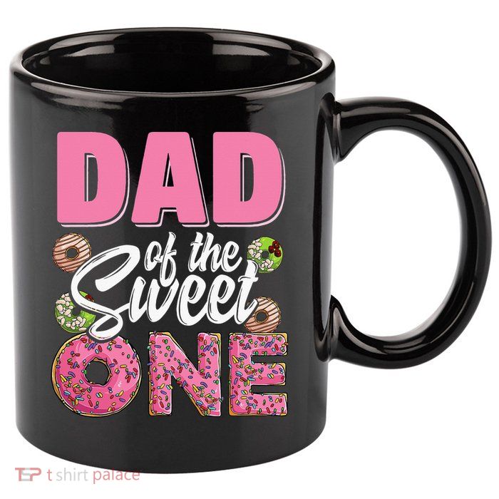 Dad Of The Sweet One Birthday 1st Bday Donut One Party 11oz C Handle Ceramic Mug