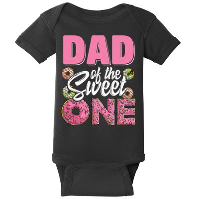 Dad Of The Sweet One Birthday 1st Bday Donut One Party Baby Bodysuit