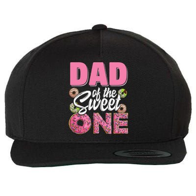 Dad Of The Sweet One Birthday 1st Bday Donut One Party Wool Snapback Cap