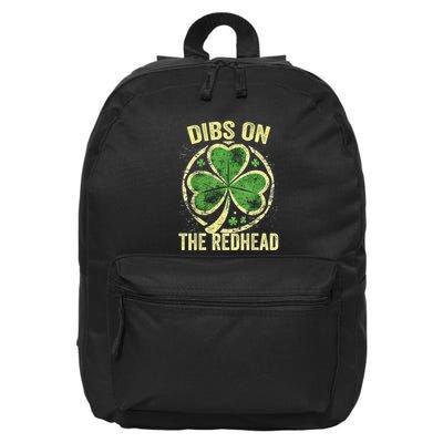Dibs On The Redhead St PatrickS Irish Shamrock 16 in Basic Backpack