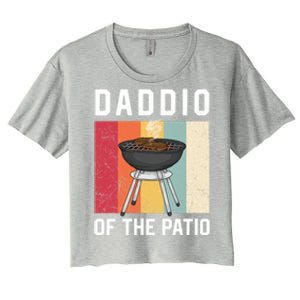 Daddio Of The Patio Funny Barbecue Bbq Fathers Day Grill Gift Women's Crop Top Tee