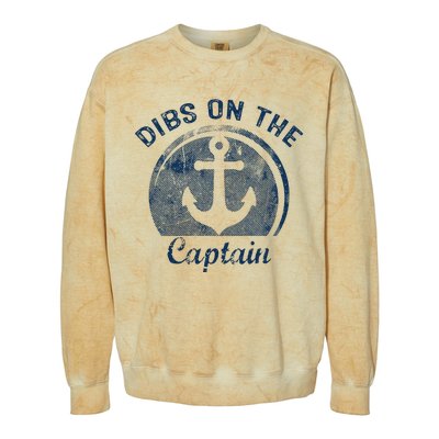 Dibs On The Captain Funny Boating Captain Wife Colorblast Crewneck Sweatshirt