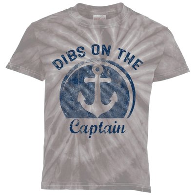 Dibs On The Captain Funny Boating Captain Wife Kids Tie-Dye T-Shirt