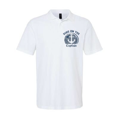 Dibs On The Captain Funny Boating Captain Wife Softstyle Adult Sport Polo