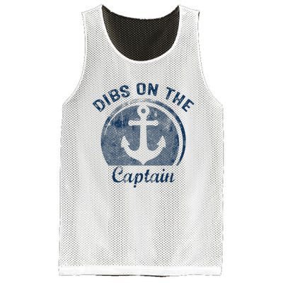 Dibs On The Captain Funny Boating Captain Wife Mesh Reversible Basketball Jersey Tank