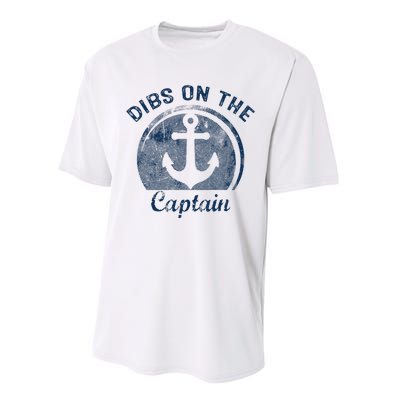 Dibs On The Captain Funny Boating Captain Wife Performance Sprint T-Shirt