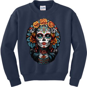 Day Of The Dead De Los Muertos La Catrina Sugar Skull Women Kids Sweatshirt