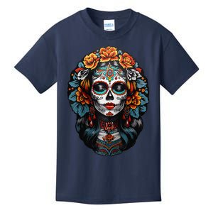 Day Of The Dead De Los Muertos La Catrina Sugar Skull Women Kids T-Shirt