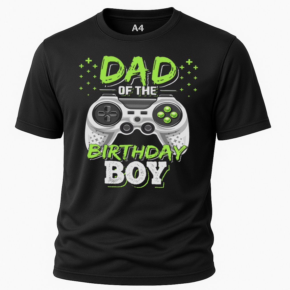 Dad Of The Birthday Boy Matching Video Gamer Birthday Party Cooling Performance Crew T-Shirt