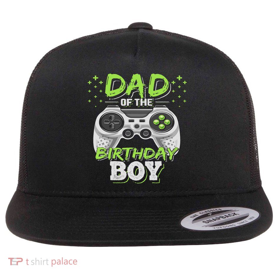 Dad Of The Birthday Boy Matching Video Gamer Birthday Party Flatbill Hat