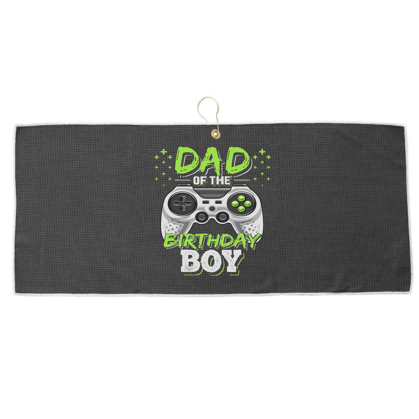 Dad Of The Birthday Boy Matching Video Gamer Birthday Party Large Microfiber Waffle Golf Towel