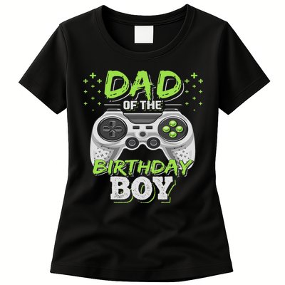 Dad Of The Birthday Boy Matching Video Gamer Birthday Party Womens T-Shirt