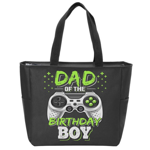Dad Of The Birthday Boy Matching Video Gamer Birthday Party Zip Tote Bag