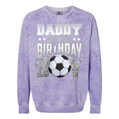 Daddy Of The Birthday Boy Soccer Player Bday Celebration Colorblast Crewneck Sweatshirt