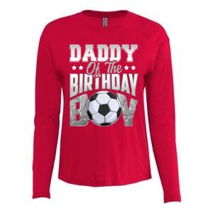 Daddy Of The Birthday Boy Soccer Player Bday Celebration Womens Cotton Relaxed Long Sleeve T-Shirt